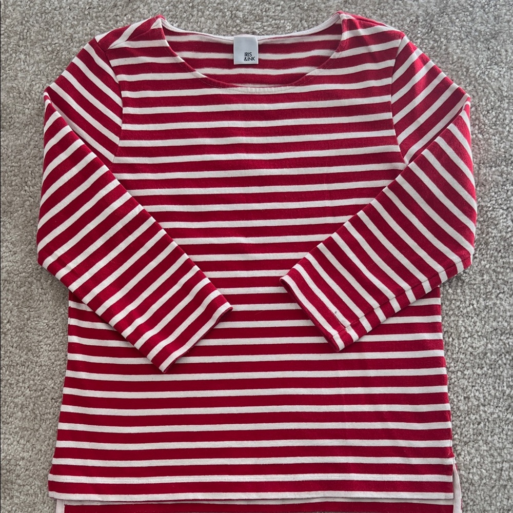 Striped Red and White Long Sleeve Tee
